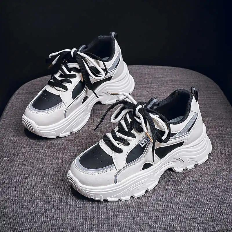 Fashion Size Round Tip Shoes Ladies Pink Vulcanize Ladies Sneakers Tennis Boots Woman Sports Loufers Street Tenni Design Hyperbeast