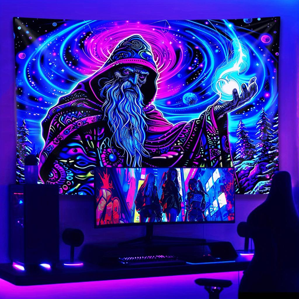 VIKAMA Interstellar Wizard Tapestry Star Cloud Cloak Living Room Meditation Room Fantasy Style Room Decoration