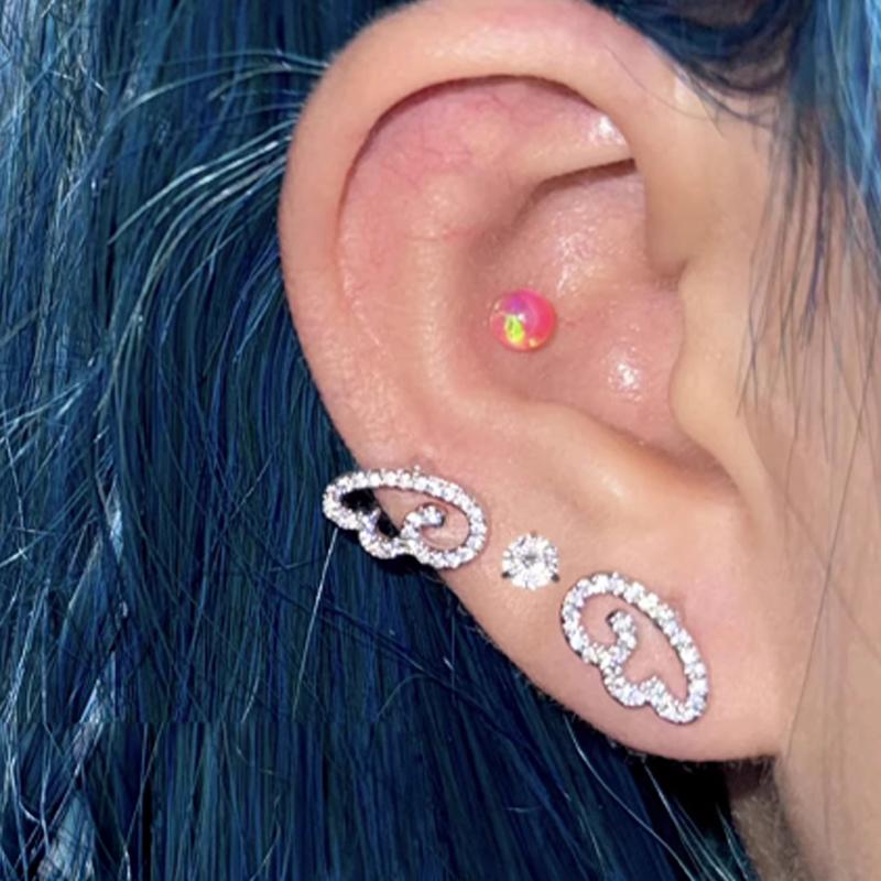 2 Stile Kristall Engelsflügel Kreuz Ohrstecker Vintage Luxus Glänzend Silber Zirkon Flügel Ohrringe für Damen Modeschmuck Geschenke