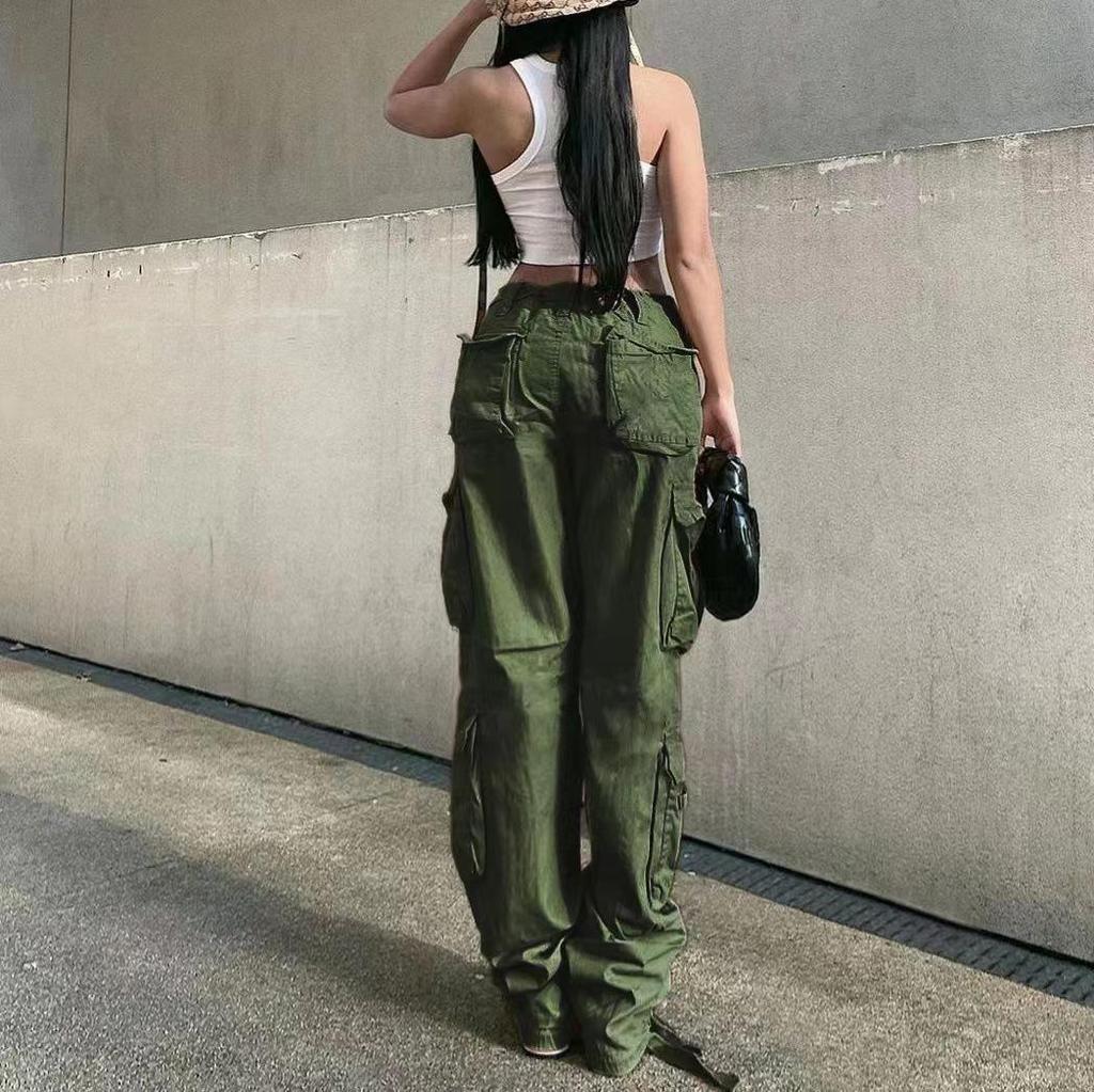 2022 Women's Street Hip Hop Low Waist Fashion Workwear Denim Pants