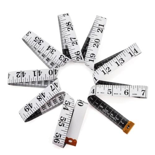Utoolmart Flexible Curved Tape Measure, Tailor's Tape Measure, 3-Pack, 2m, Chest Circumference, Fabric, Waist Measure, with Snaps, Double-Sided Gradua