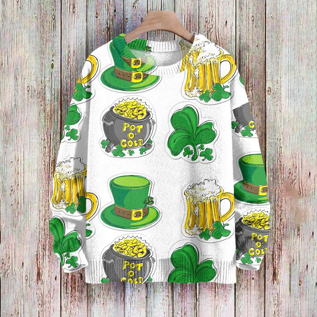 Happy  Sweatshirts For Women Knit Sweater Cute Shirt Fall Crewneck Pullover Tops