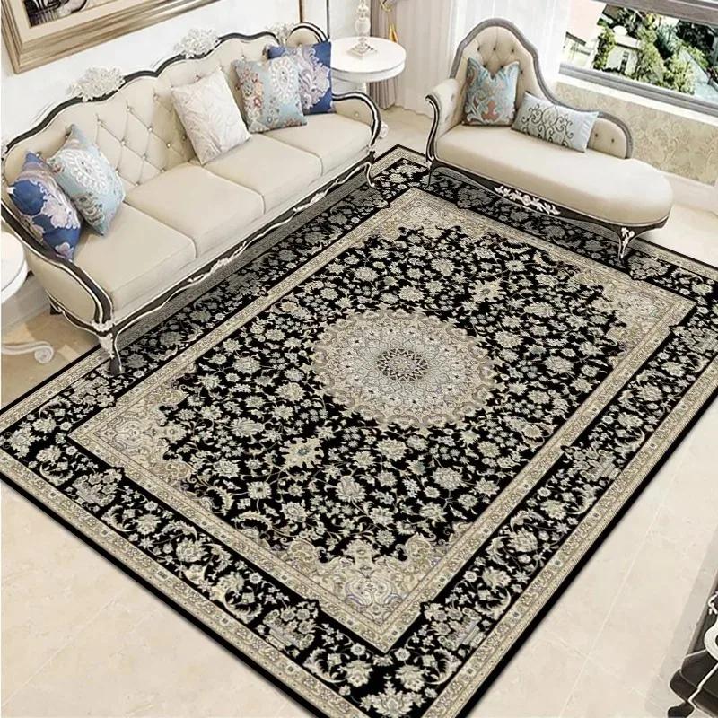 Bohemian Vintage Carpet Large Area Living Room Sofa Mat Bedroom Office Muslim Prayer Non-slip Machine Washable Rug Home Decor