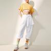 Li Ning CF X Haizhenwang Designer Collaboration Training Series Solid Color Reflective Logo Loose Short T-Shirt Women Tops Yellow ATSSB52-3