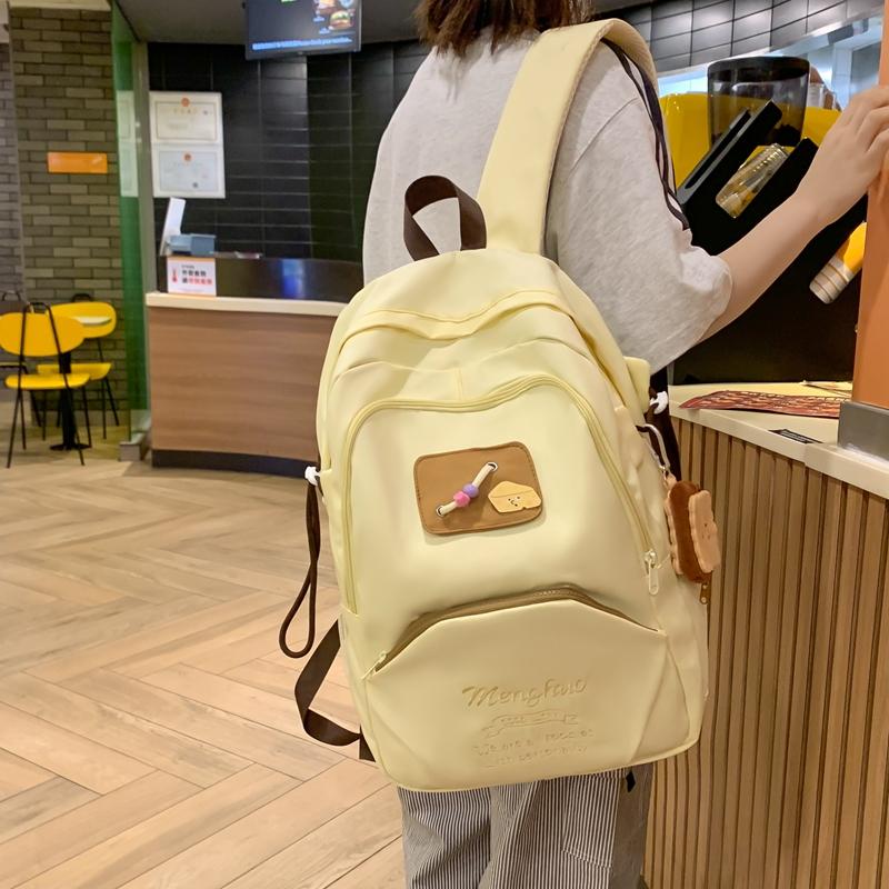 Симпатичный женский рюкзак большой емкости с цветными блоками — фото 5