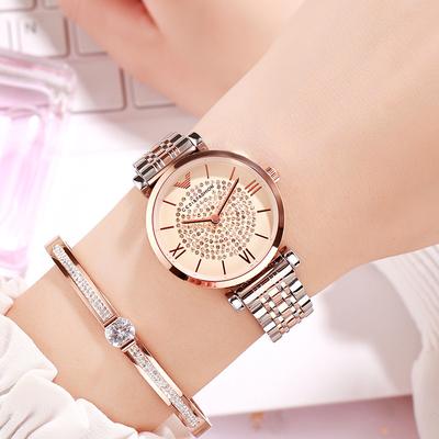 Fashion Trendy Women's Watch, Light Luxury Starry Quartz Watch, Temperament Women's Steel Band Watch for Women
