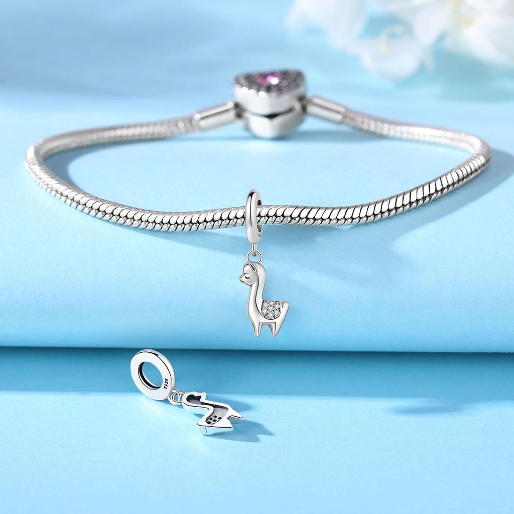 Genuine Copper Charm Luxurious Cute Alpaca Animal Pendants Bead Fits Bracelets DoItYourself Women Crafting Delicate Gifts