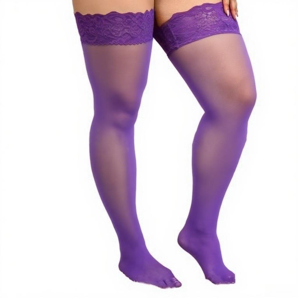 Women Thigh High Lace Floral Sheer Ultra Thin Stockings Cosplay Lolita Large Plus Size Gothic Girls JK Lace Over Knee High Socks for Curvy Woman 3XXXL