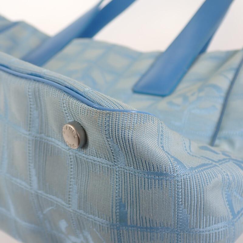 Chanel Tote Bag Blue Nylon/leather Women