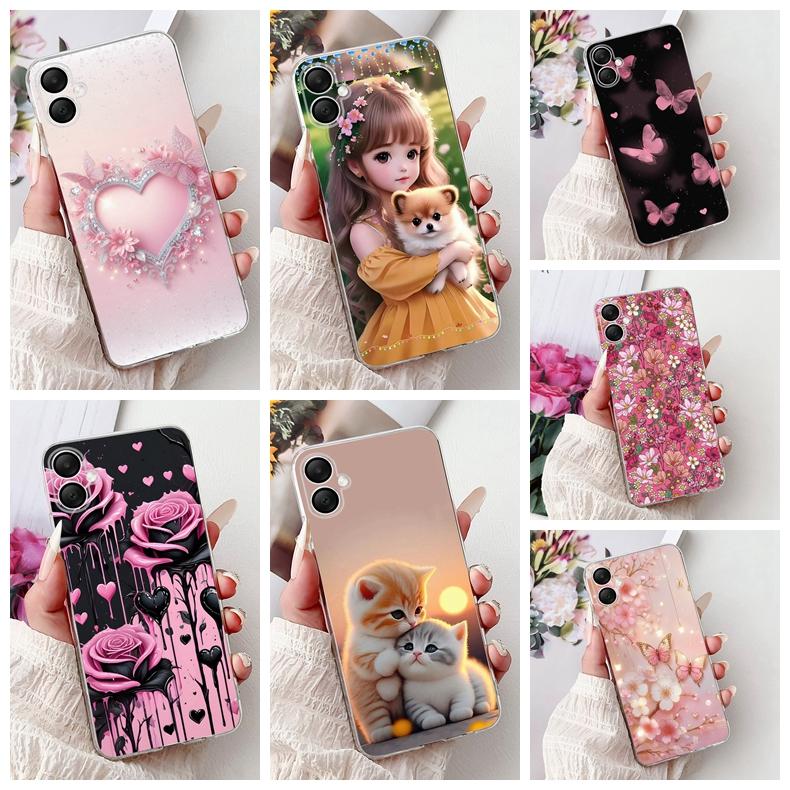 Casing Popular Rose Girl Painted Cover For Samsung Galaxy A06 Soft Silicone Phone Case For Samsung A05 A06 Back Cover Capa Bags