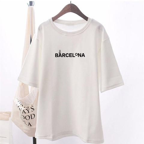 New short-sleeved t-shirt women s loose large-size women s white t-shirt women s t-shirt summer white summer women s fashion M белый