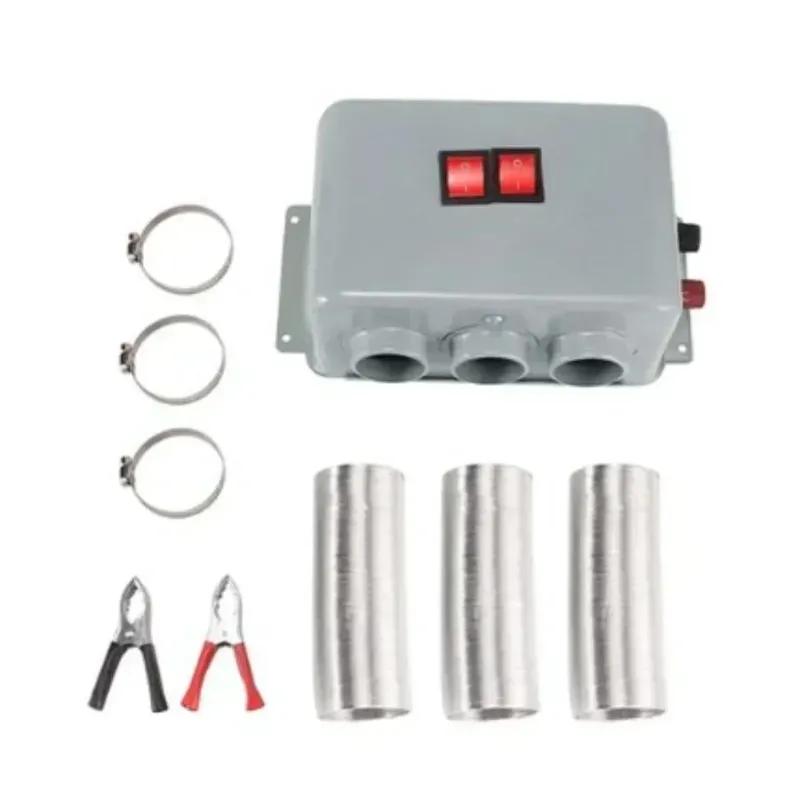 800W 12V Car Heater with Triple Hole Design for Rapid Heating Defrost Low Noise Operation Vehicle Heater for Winter Use
