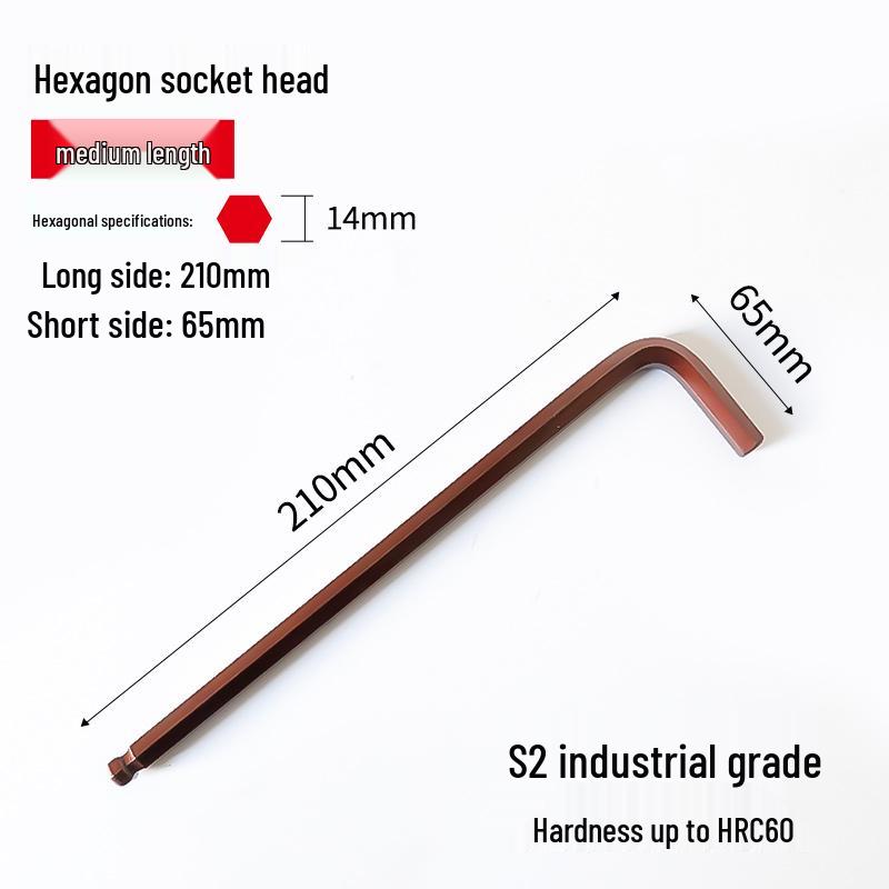 S2 Extended Ball Head Hex Key Wrench, High Strength Hardened 5mm/4mm Hexagonal Tool
