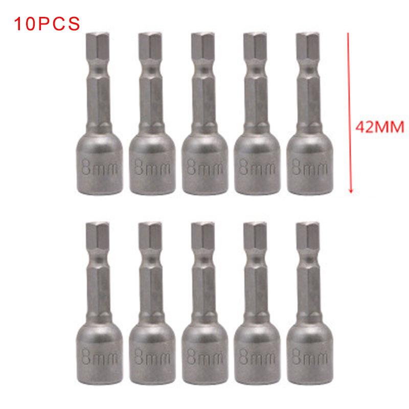 10 Pcs 5/16" Hex Magnetic Nut Driver Socket Metric Impact Drill Bit Sets 8mm 10 Pcs 5/16" Hex Magnetic Nut Driver Socket Metric Impact Drill Bit Sets 8mm