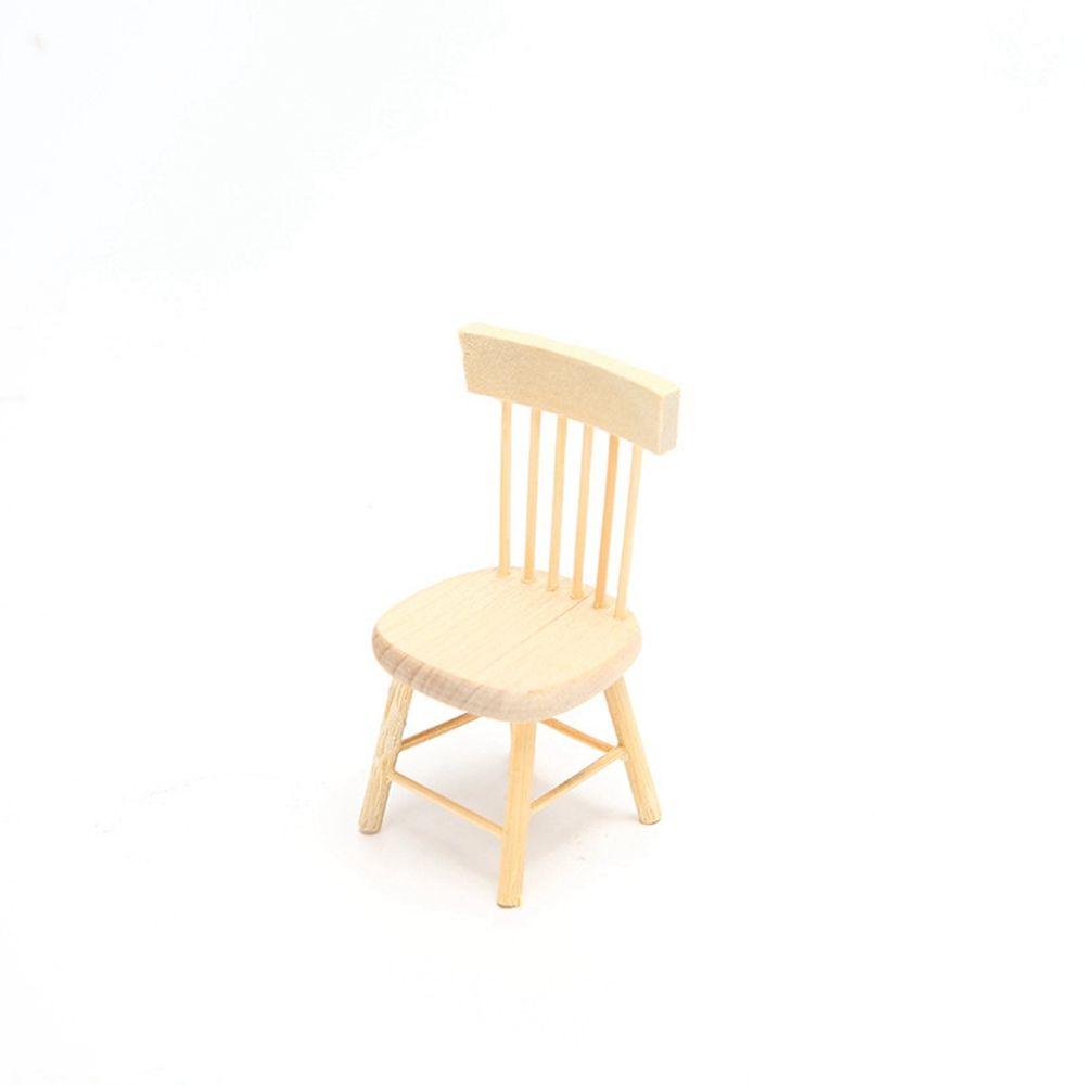 Miniature 1/12 Dollhouse Wooden Table Simulation Chair Table Furniture Toys Doll House Decoration