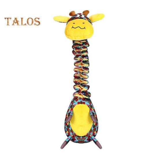 Quietschendes Kauspielzeug für Hunde mit Knisterpapier, Plüsch, Giraffen-/Schlangenform, Tauziehen-Spielzeug, interaktives Stofftier-Ziehspielzeug für kleine, mittelgroße und große Hunde