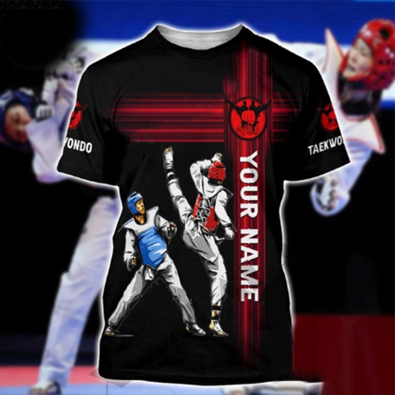 Sport Summer Men'S T-Shirt Wrestling Taekwondo Casual Sport O Collar Quick Dry Loose Short Sleeved Fashion Street Fitness Top