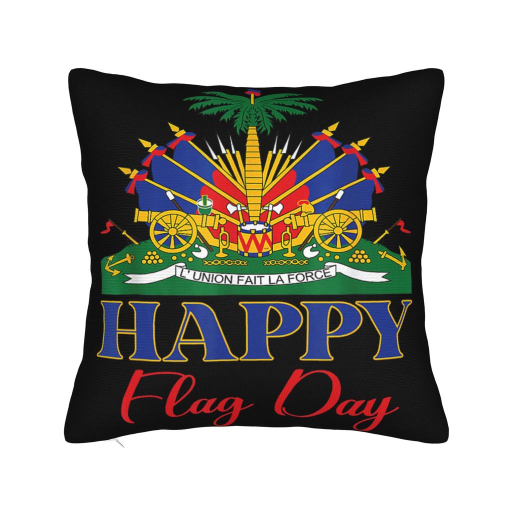Haiti Haitian Flag Caribbean Souvenir Pillow Cover Comfy Cushion Cover Funny Pillow Case For Couch Sofa Bedroom
