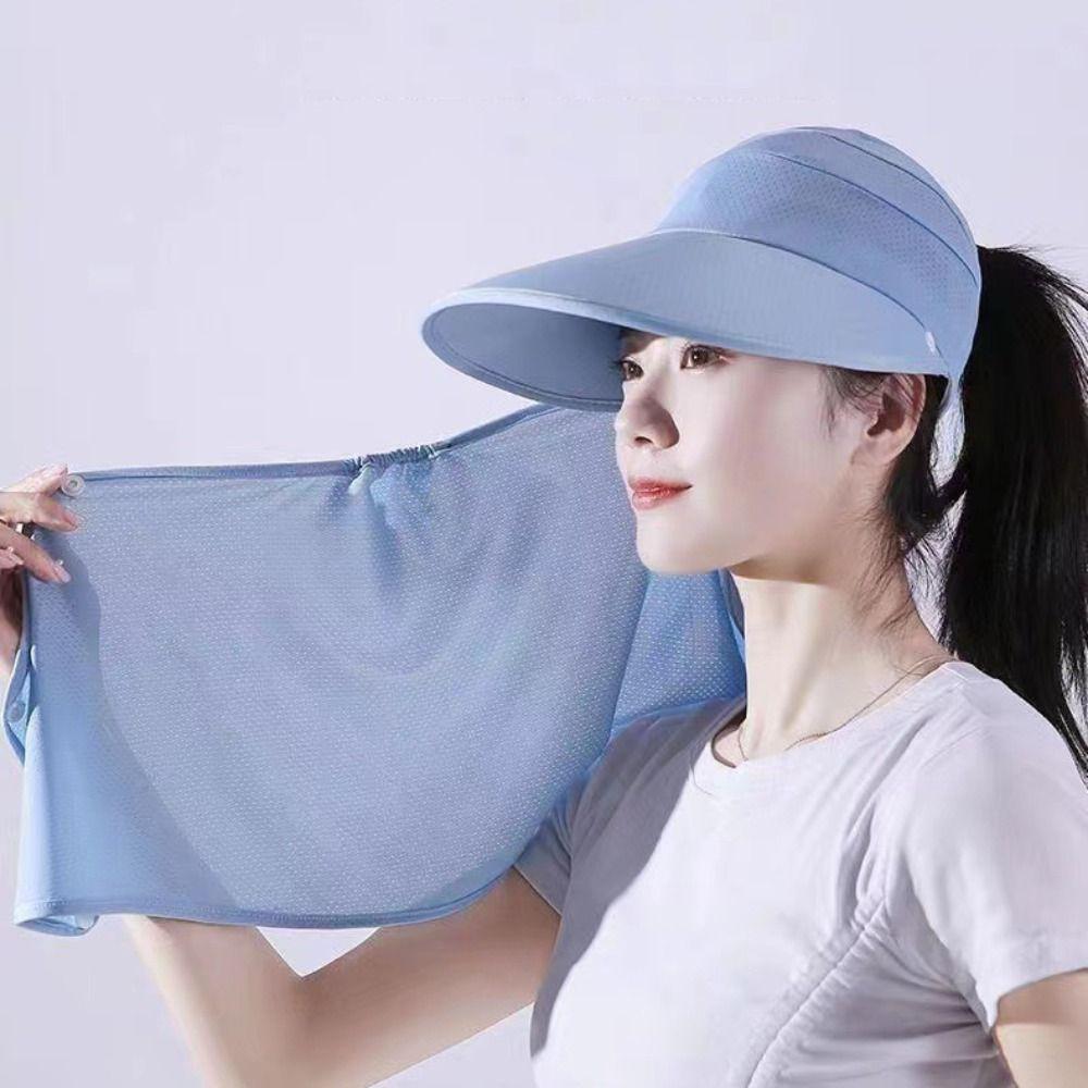 Visor Hat Empty Top Hat Face Protection Face Cover  Hat Fashion Women Sun Hat  Beach