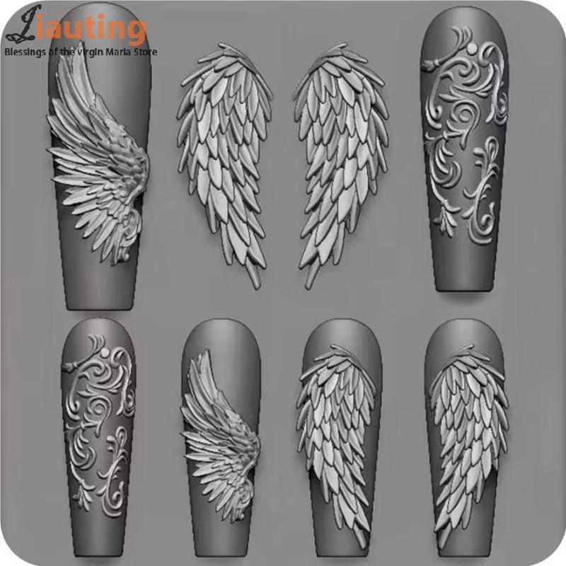 1 Stück Kawaii Schmetterlingsflügel Silikon Nägel Form Wiederverwendbare Schablonen Stempeln 3D DIY Design Nailart Teile Dekorationen Werkzeuge