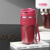 Stainless Steel Vacuum Insulated Ceramic Lined Travel Mug With Straw Men Women Office Car Use 500ml