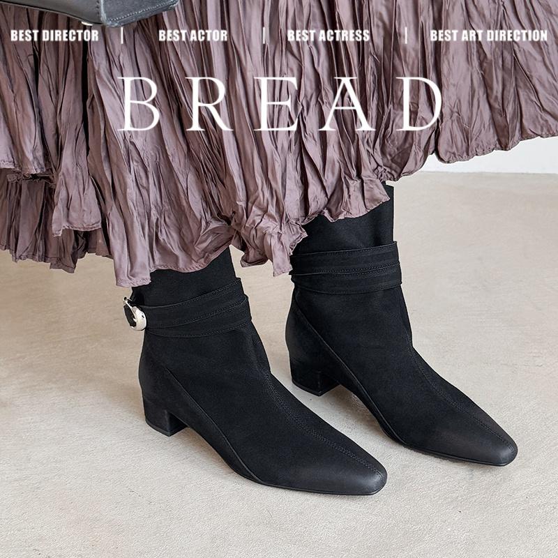 Fashion 2025 New Autumn Women Boots Women Shoes Square Toe Chunky Heel Retro Slip-on Short Boots Belt Buckle Western Modern Boots