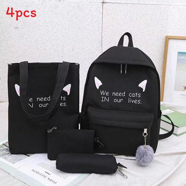 Casual Student Bookbag With Breathable Back System And Letter Print Design