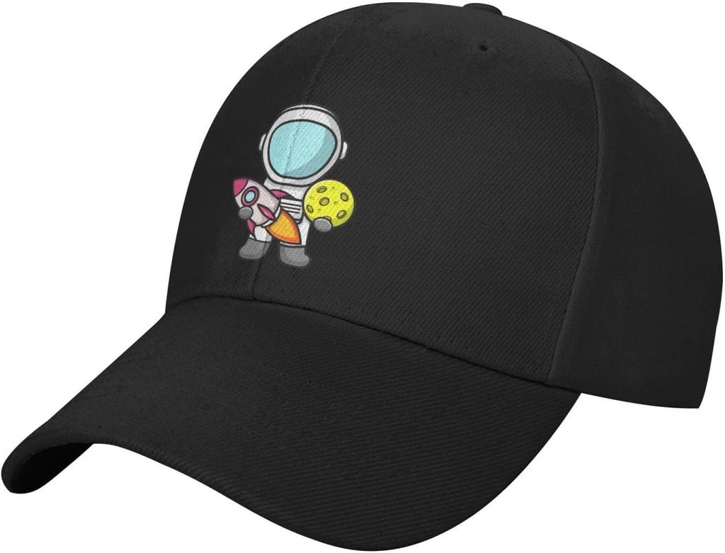 Cute Astronaut Rocket Moon Embroidered Baseball Cap Unisex Polyester Casual Outdoor Dad Hat