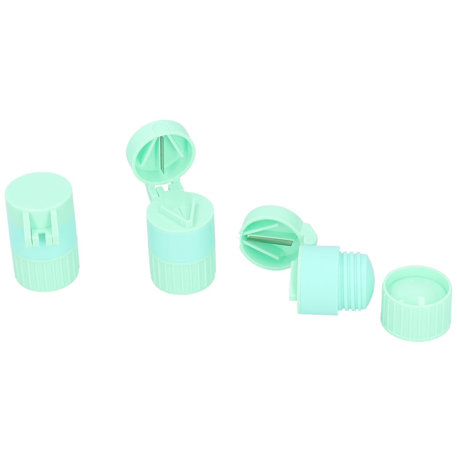 3pcs MultiFunctional   Crusher Cutter Tablet Splitter Grinder Storage Box Accessory(Green )