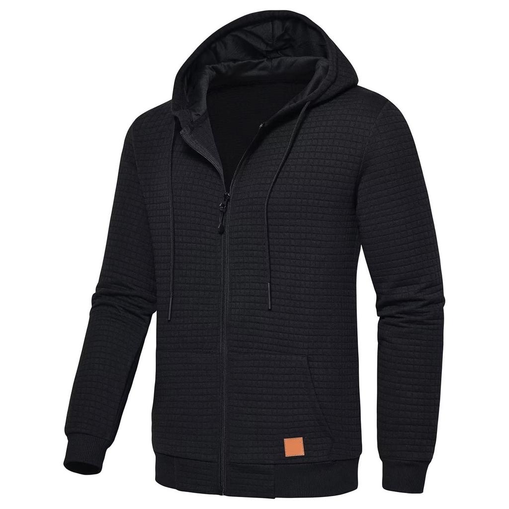 Men's Hooded Sweatshirt, Contrasting Color Sweatshirt, Sports  Zipper Casual Jacket