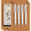 4pcs Silent Pens Set Cartoon Design TacoTaco 0.5mm Ballpoint Black Color Quick-dry Gel Ink for Writing Office School