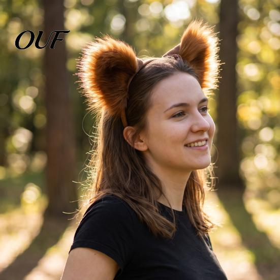 Wolf Ears for Costume Fluffy Fox Headband Party, 3D Plush Ear Party Dress Up Accessories Hair Accessories, Decorative Hairband Women Girls Cosplay