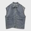 Women's Retro Denim Vest Tops: New Korean Style, Versatile Sleeveless Jackets for Spring and Autumn