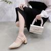 2025 Women's Chunky Heel Fly Knit High Heels: Fashionable, Breathable Two-Wear Sandals