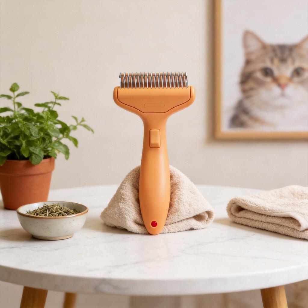 Pet Grooming Brush Abs Material With Easy Fur Removal For Cats And Dogs With Hair Loss Prevention