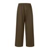 Women's Cotton And Linen Summer Wide-leg Pants Flowing Wide-leg Color Drawstring Beach Pants (with Pockets)