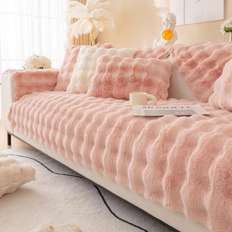Living Room Non-slip Sofa Cover Feel Soft Comfortable To The Touch Plush Sofa Cushion Seat Mat New Modern Sofas Cloth Towel
