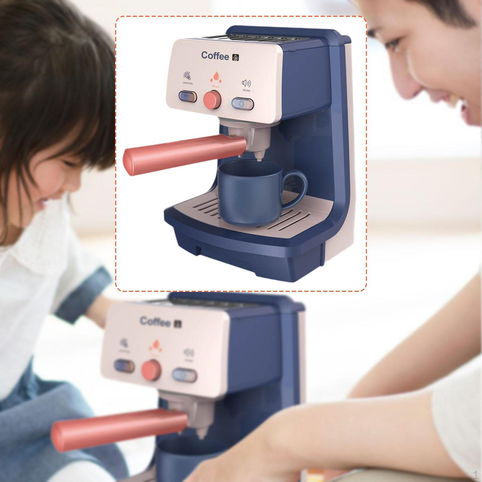 

Kids Coffee Machine Toy Kitchen Accessories Playset Pretend Play for Preschool Children Aged 3+