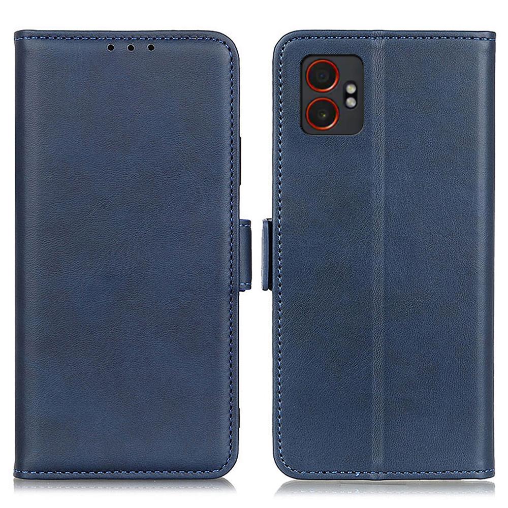 For Samsung Galaxy XCover7 Pro Case Stand Cowhide Texture PU Leather Phone Cover