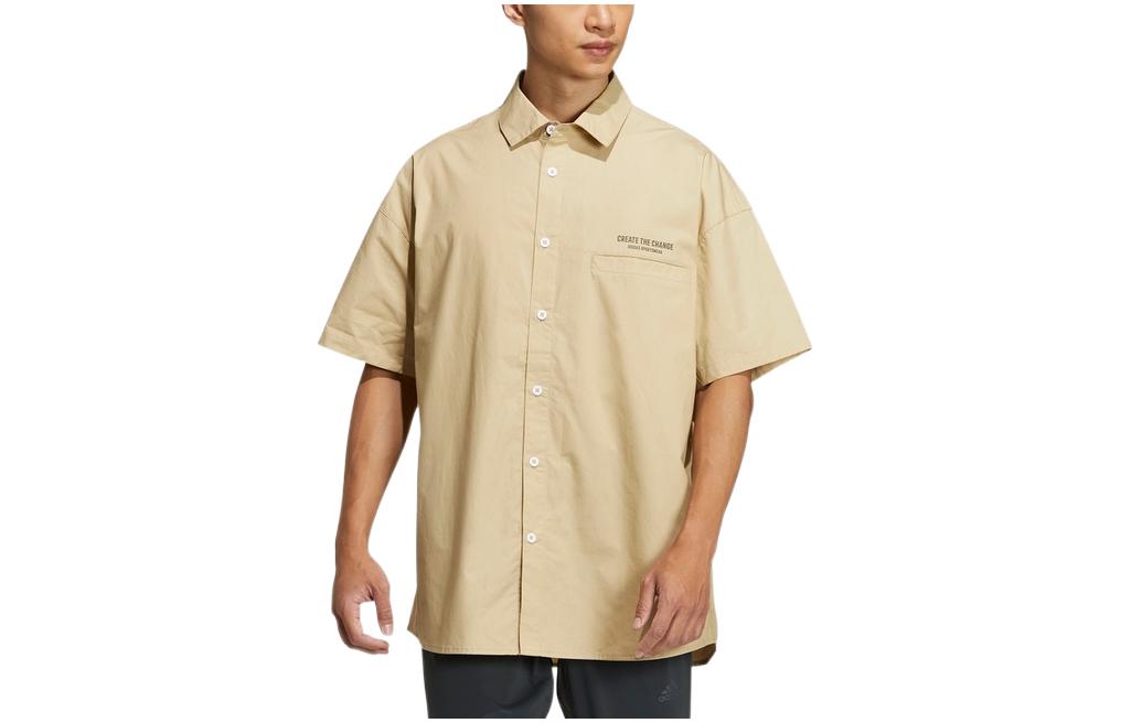 Adidas Shirts Men s Khaki Polo Collar Moderate Other HZ7032 XS