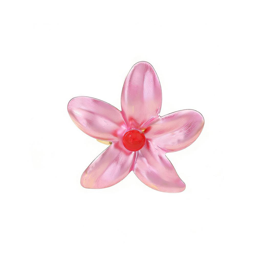 Elegant Spray Painting Exaggerated Flower Rings for Women Girls Colorful Adjustable Ring Vacation Sum Sweet Jewelry Accessories