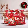 50/100pcs Red Christmas Gift Bags with Twist Ties - Cellophane Gift Bags Printed with Santa Claus, Reindeer, Snowflake Patterns