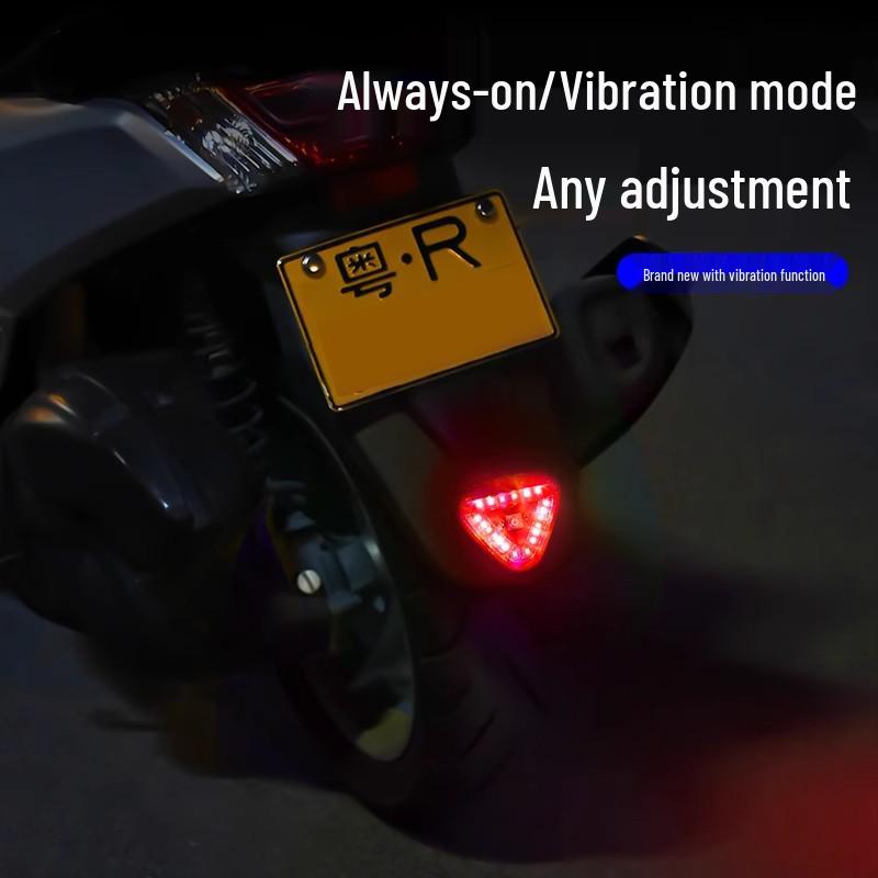Solar-Powered Triangle Strobe Motorcycle Light - No Wiring Needed