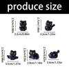 Set of 5 Cartoon Miniature Kitten Statue Black Cats Figurines Car Dashboard Ornaments For Desk Decors And Stress Relief