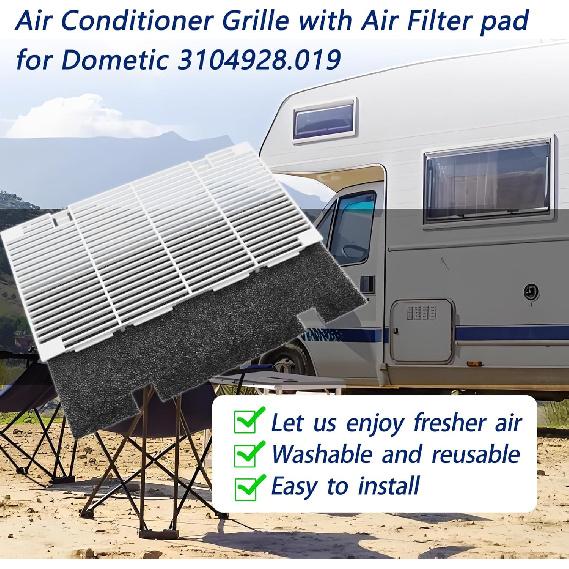 Dianrui RV A/C Vent Cover For Dometic AC Cover Replacement For Dometic 3104928.019, Duo-Therm RV Air Conditioner Grille Replacement With RV A/C