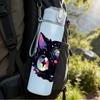 1PC Big Eyed Black Mystic Cat 750ml Color Plastic Sports Water Bottle Leakproof Flip Straw Lid Suitable for Sports Office Home Use