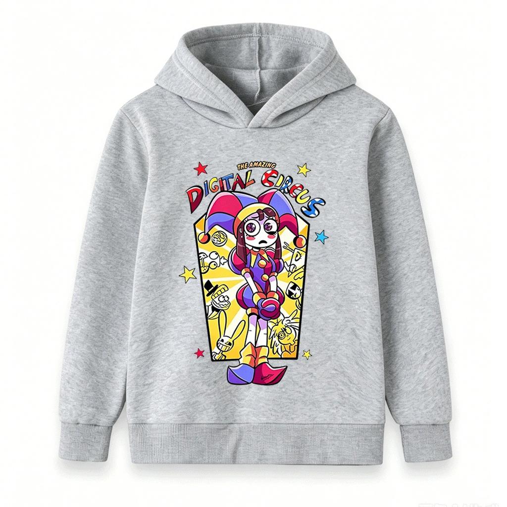 Kids Boys Girls Hoodie Sweatshirt The Amazing Digital Circus Print Casual Long Sleeve Pullover Tops For 3-12 Years Old Children