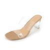 Klare hæler Tøfler Dame Sandaler Sommer Sko Dame Gjennomsiktig Høye Pumps Bryllup Jelly Høye hæler