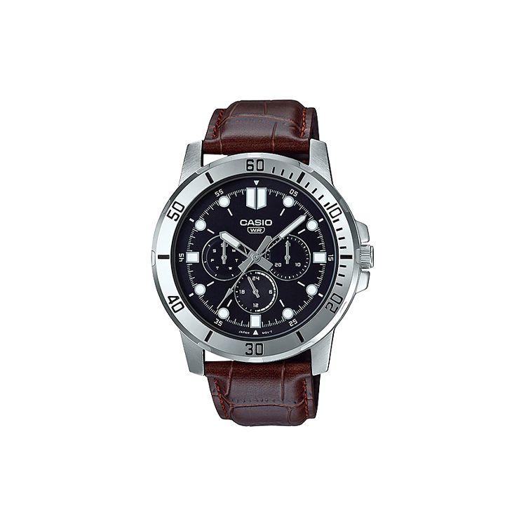 

Casio Standard Series Classic Retro Fashion Casual Quartz Movement Leather Strap Watch Men watches Black MTP-VD300L-1E Regular Watch Box,Black Dial