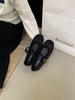 South Korea Dongdaemun Woolen Material Autumn Flat Bottom Square Head Mary Jane Women's Shoes with Skirt 2026 New One-word Strap Single Shoes